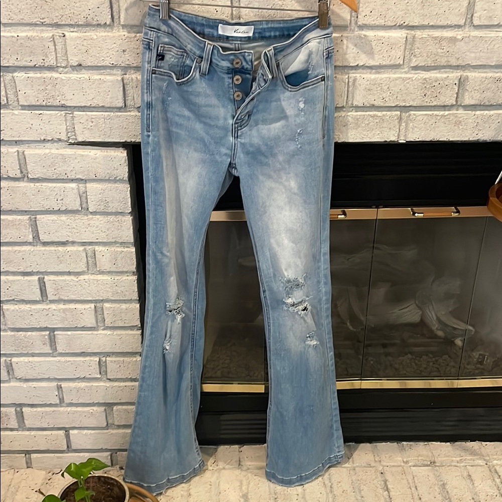 Women's Light Blue Distressed Jeans